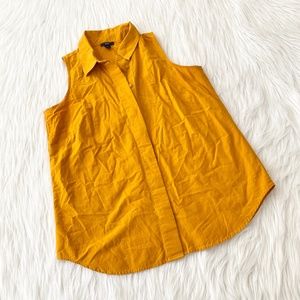 Ann Taylor Mustard Yellow Sleeveless Blouse